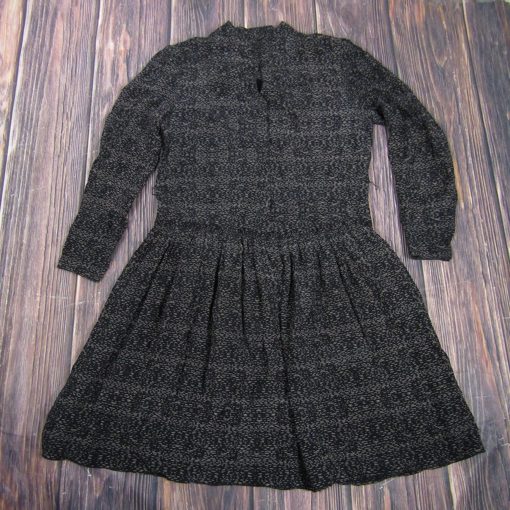 Apiece Apart Dress Womens 2 Silk Long Sleeve Pleated Made USA No Belt